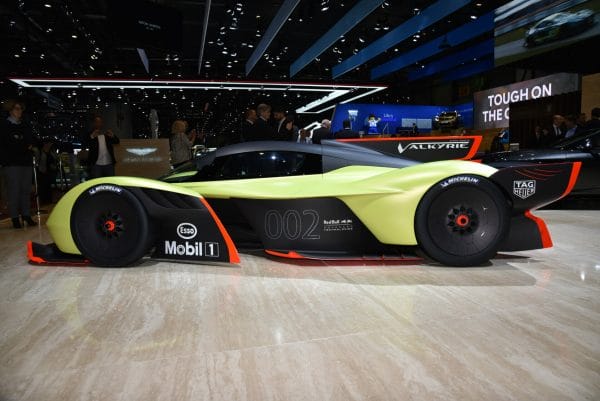 Aston Martin's Valkyrie from the side.